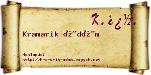 Kramarik Ádám névjegykártya